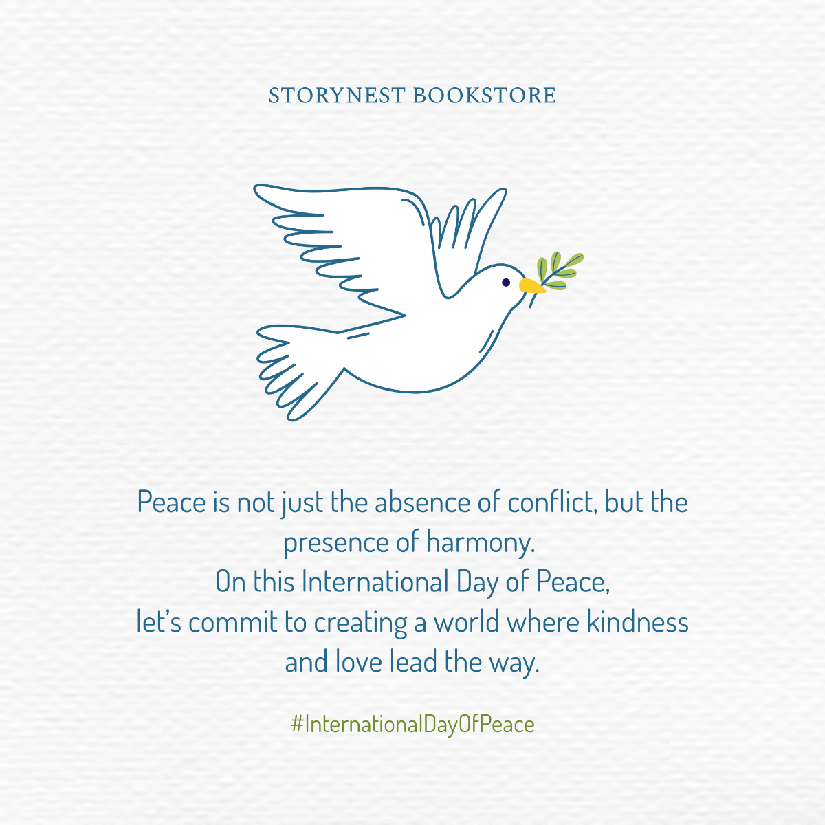 White Minimalist International Day of Peace Instagram Post Template - Edit Online & Download