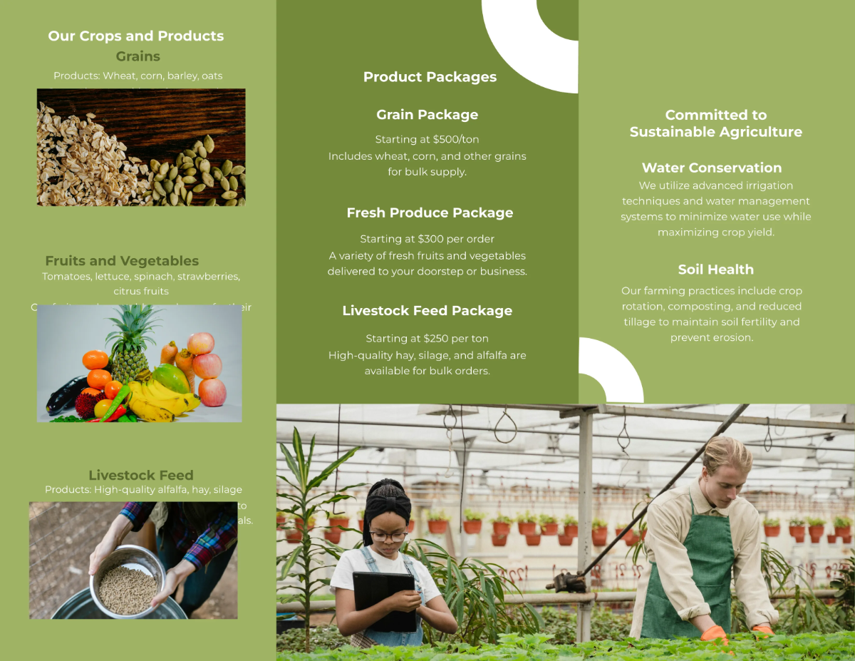 Free Agriculture Brochure Template to Edit Online