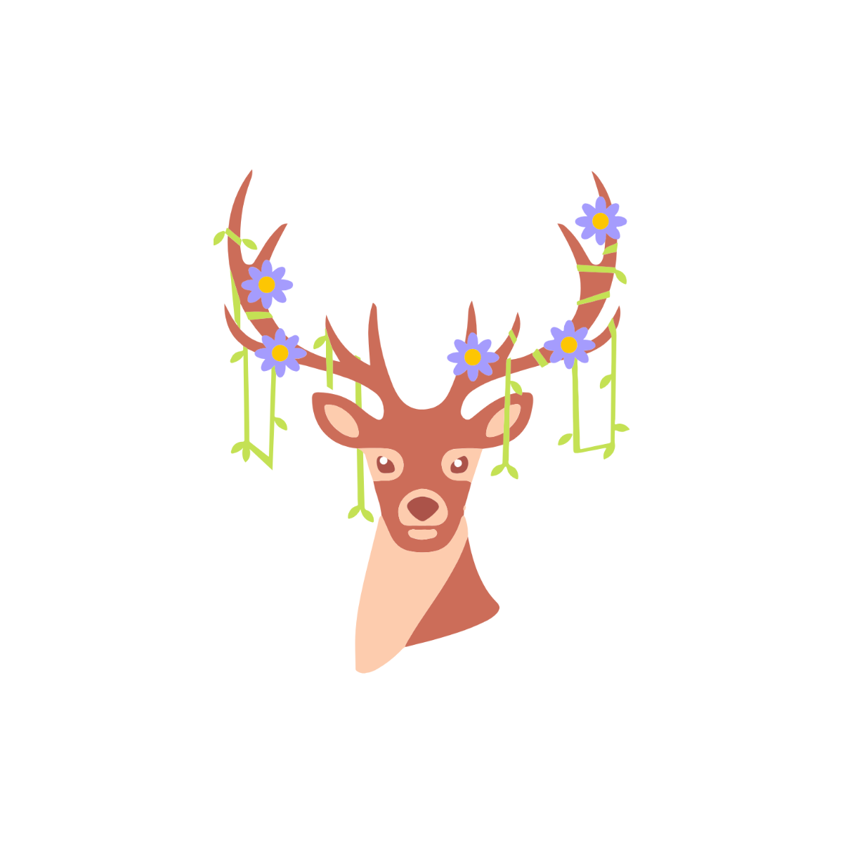 Floral Deer Clipart