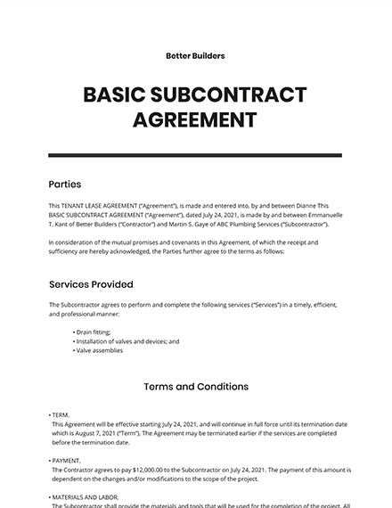 FREE Contract Agreement Templates - Microsoft Word (DOC) | Template.net