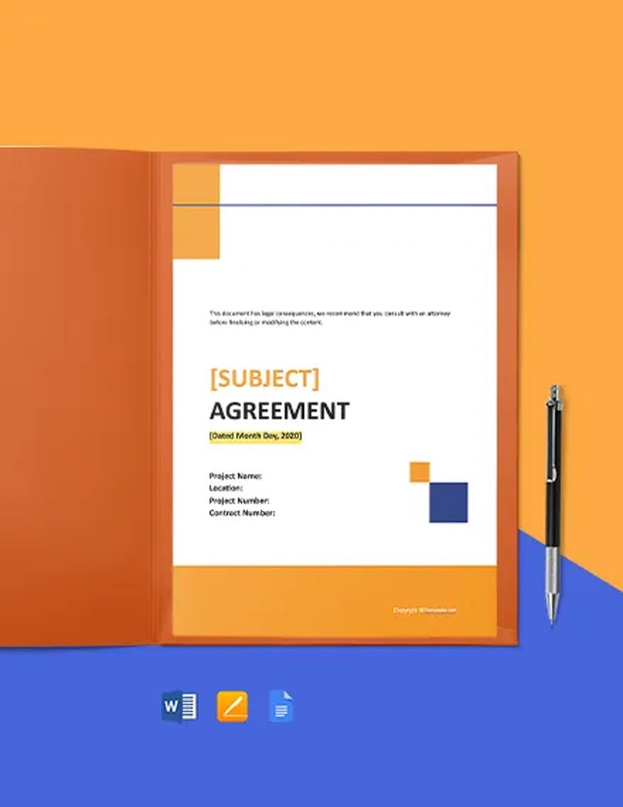 Basic Subcontract Agreement Template in Word, Google Docs, Apple Pages