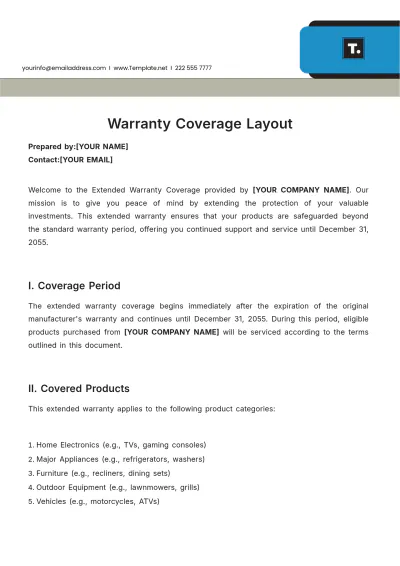 Free Warranty Coverage Layout Template to Edit Online