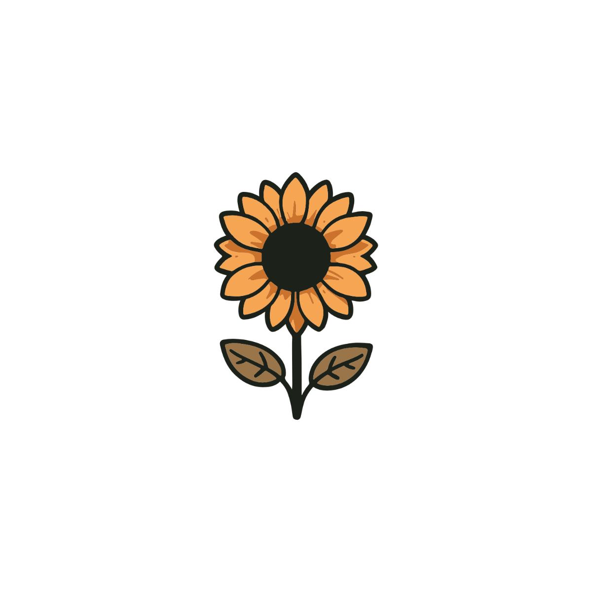 Minimalist Sunflower Clipart