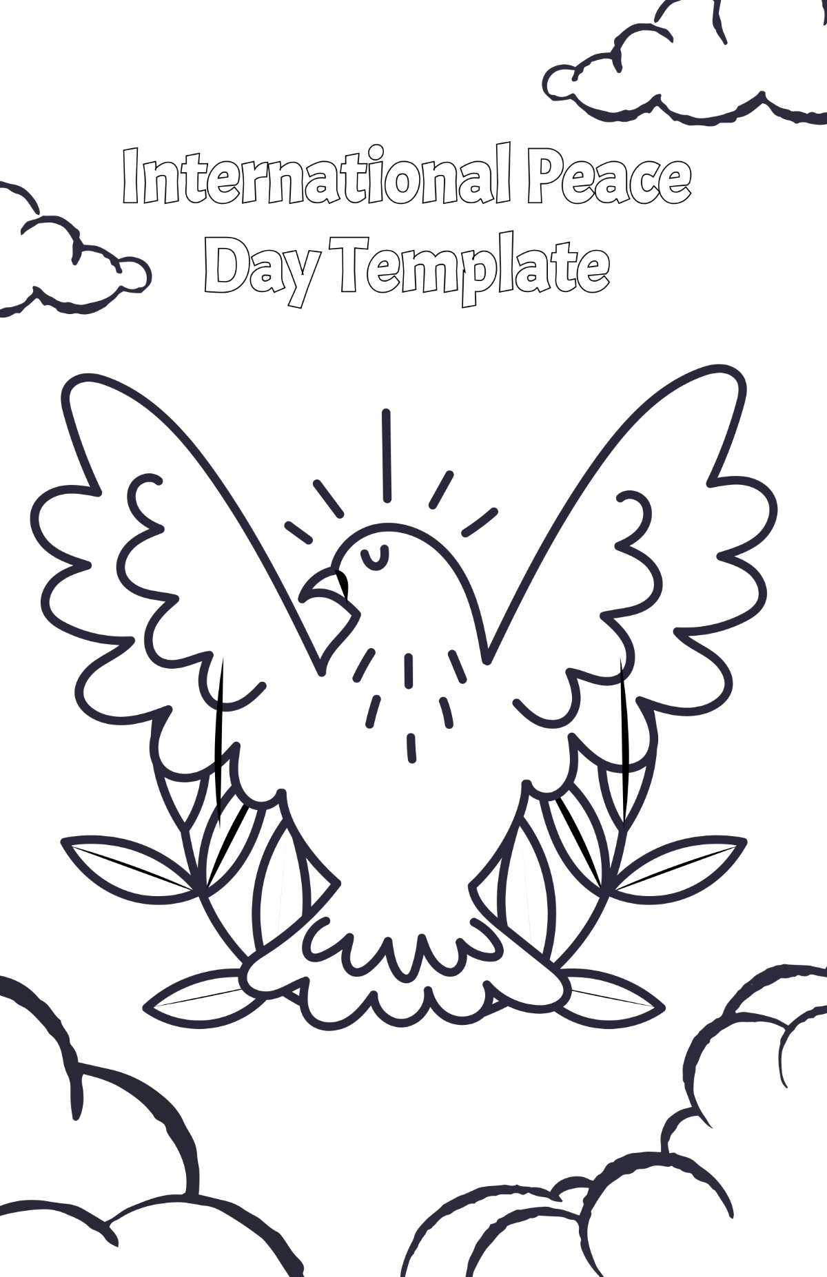 International Day of Peace Poster Drawing Template - Edit Online & Download