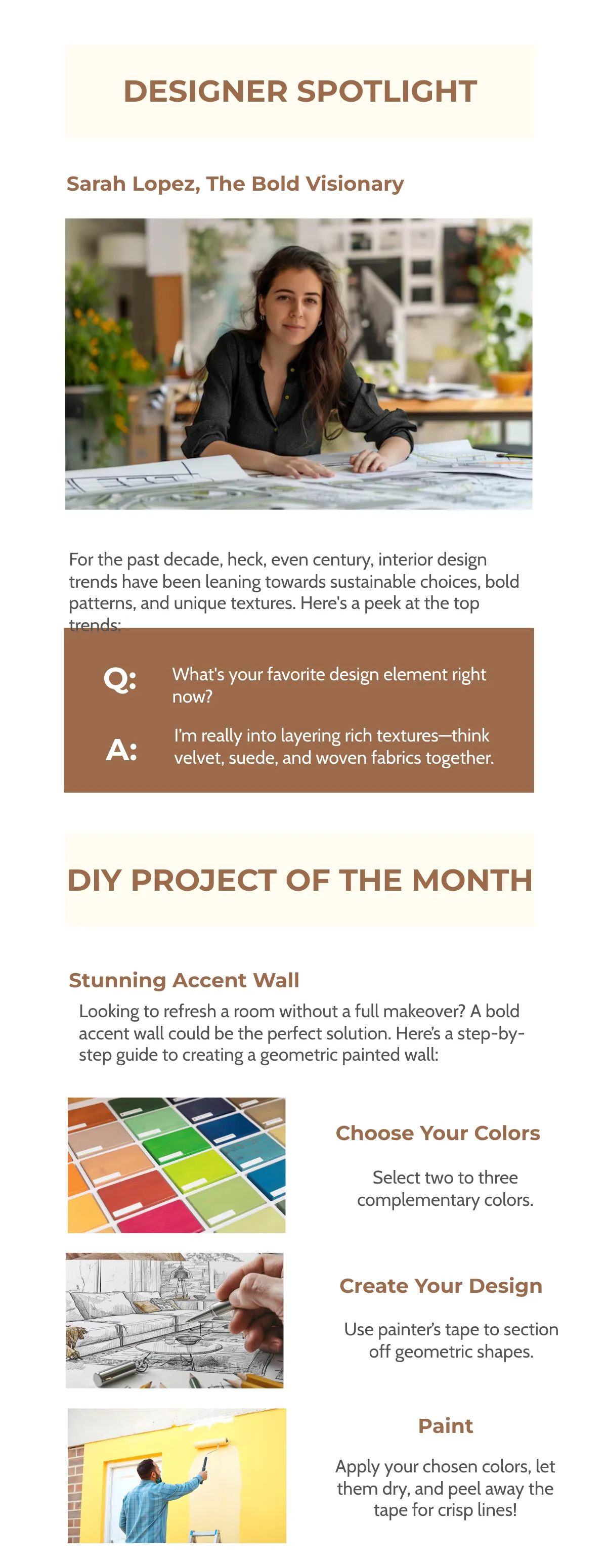 Free Interior Design Newsletter Template to Edit Online