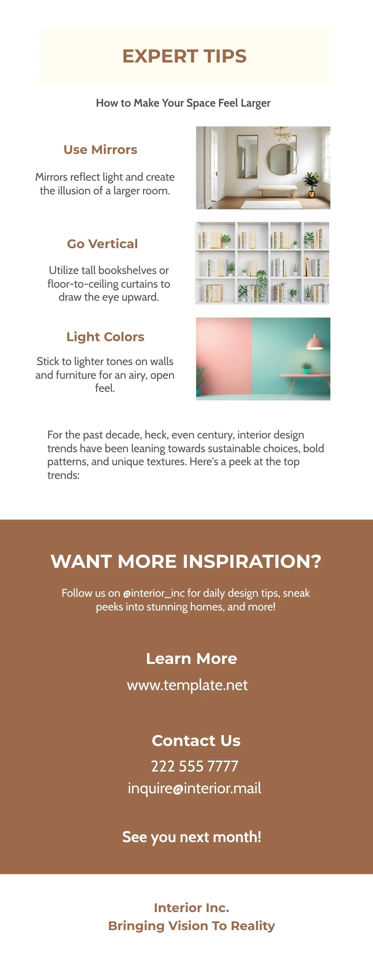 Free Interior Design Newsletter Template to Edit Online