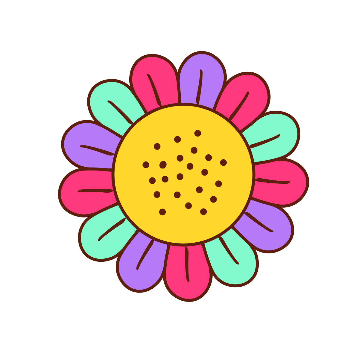 Colorful Sunflower Clipart - Edit Online | Template.net