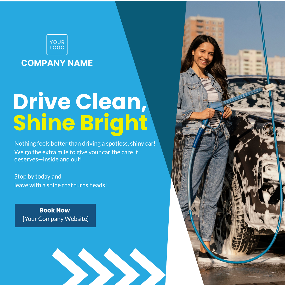 Car Wash Social Media Post Template - Edit Online & Download