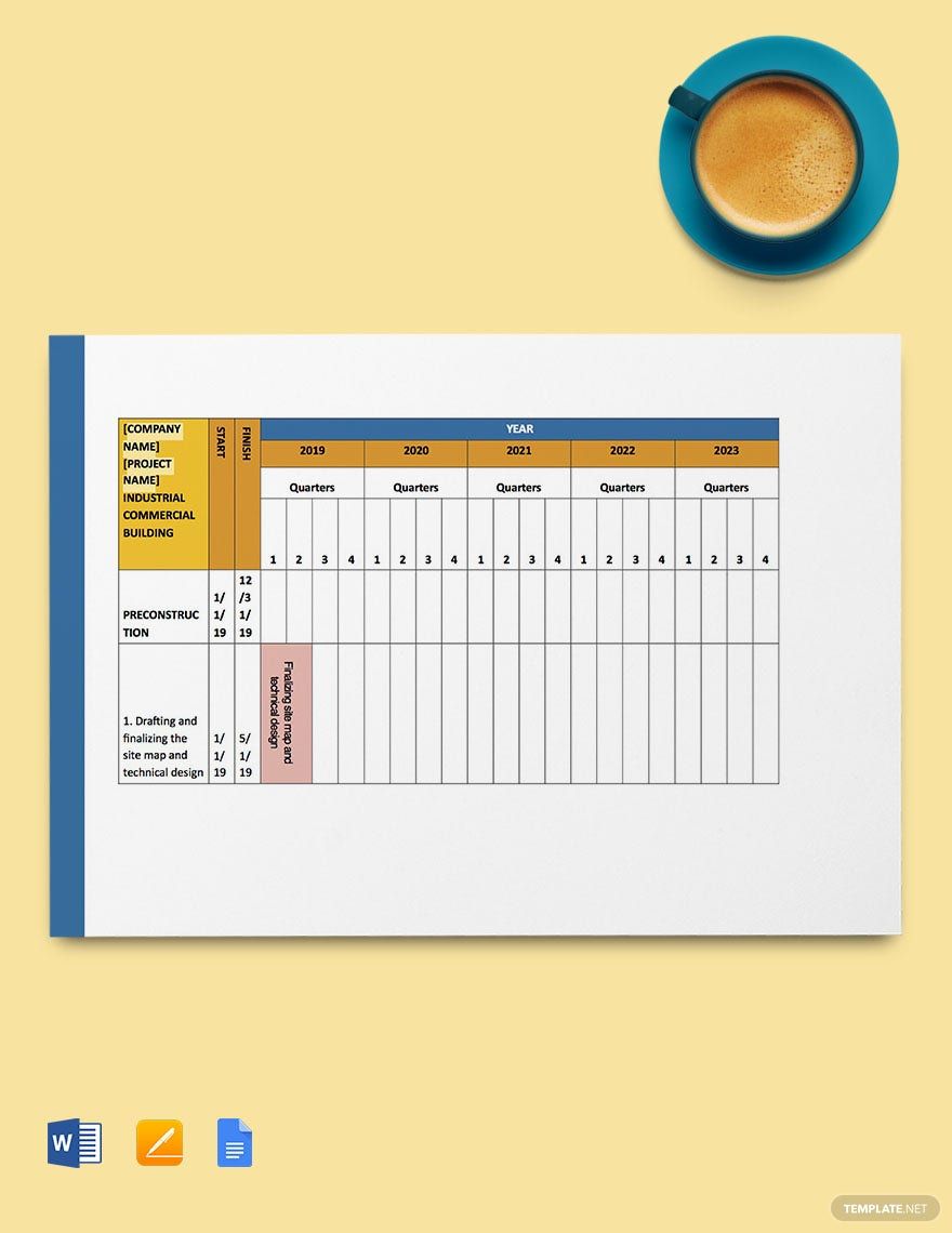 Construction Annual Schedule Template