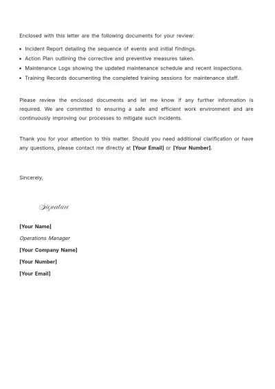 Free Explanation Letter for Work Incident Template to Edit Online