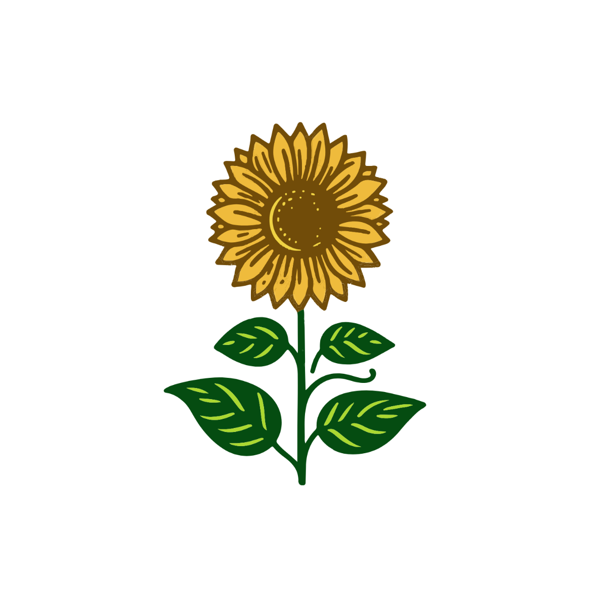 Hand-Drawn Sunflower Clipart