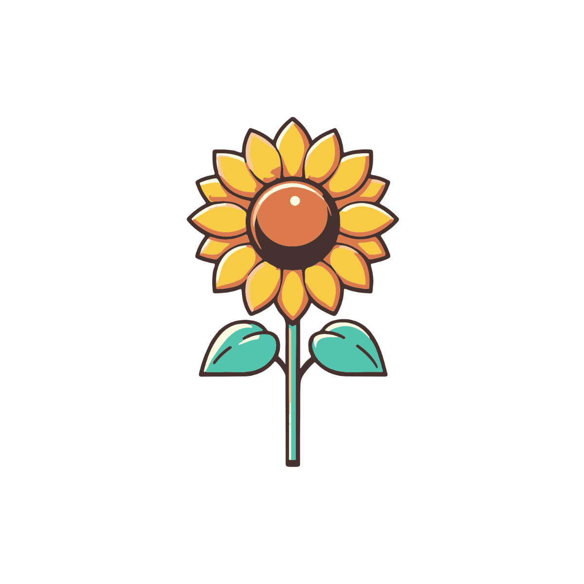 3D Sunflower Clipart