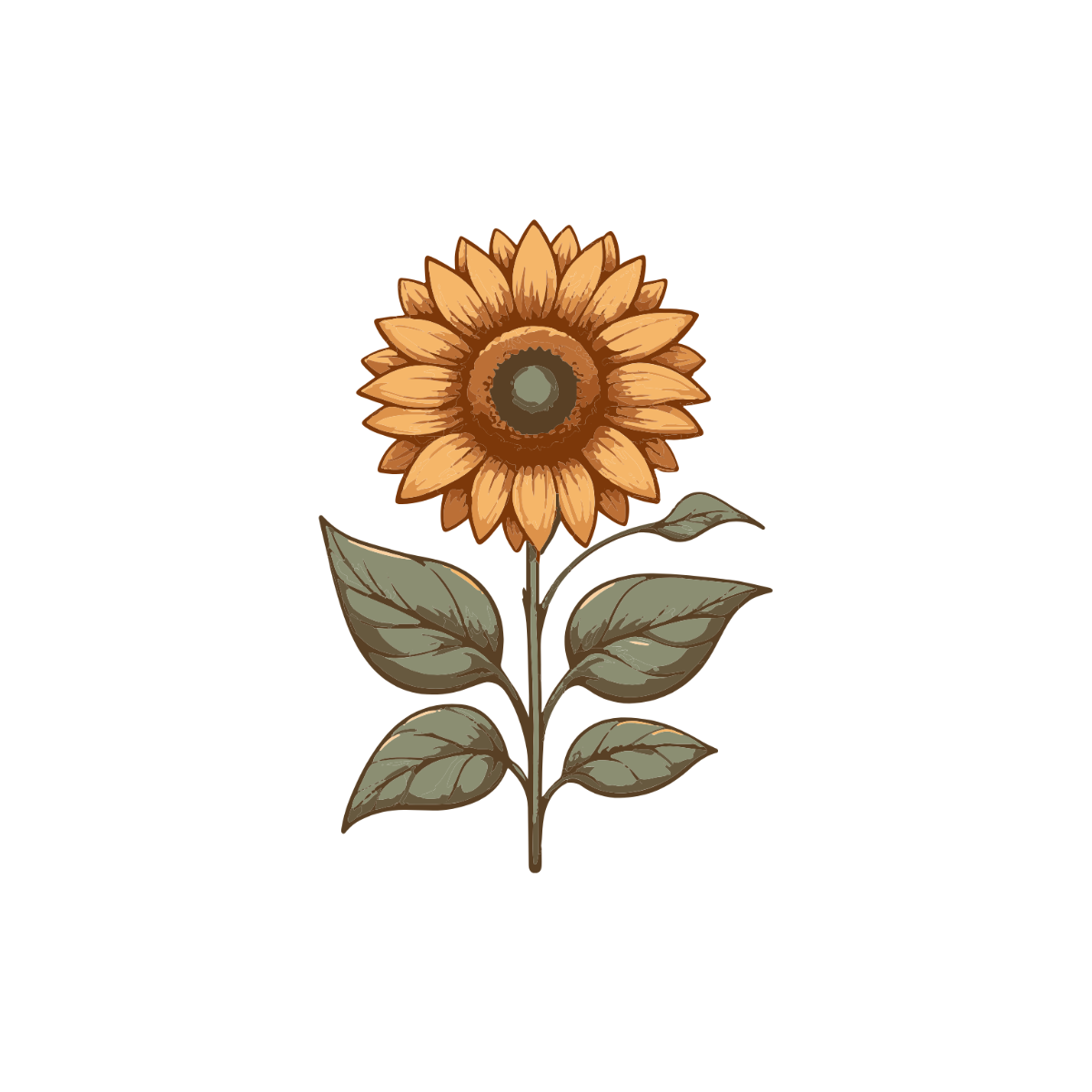 Vintage Sunflower Clipart