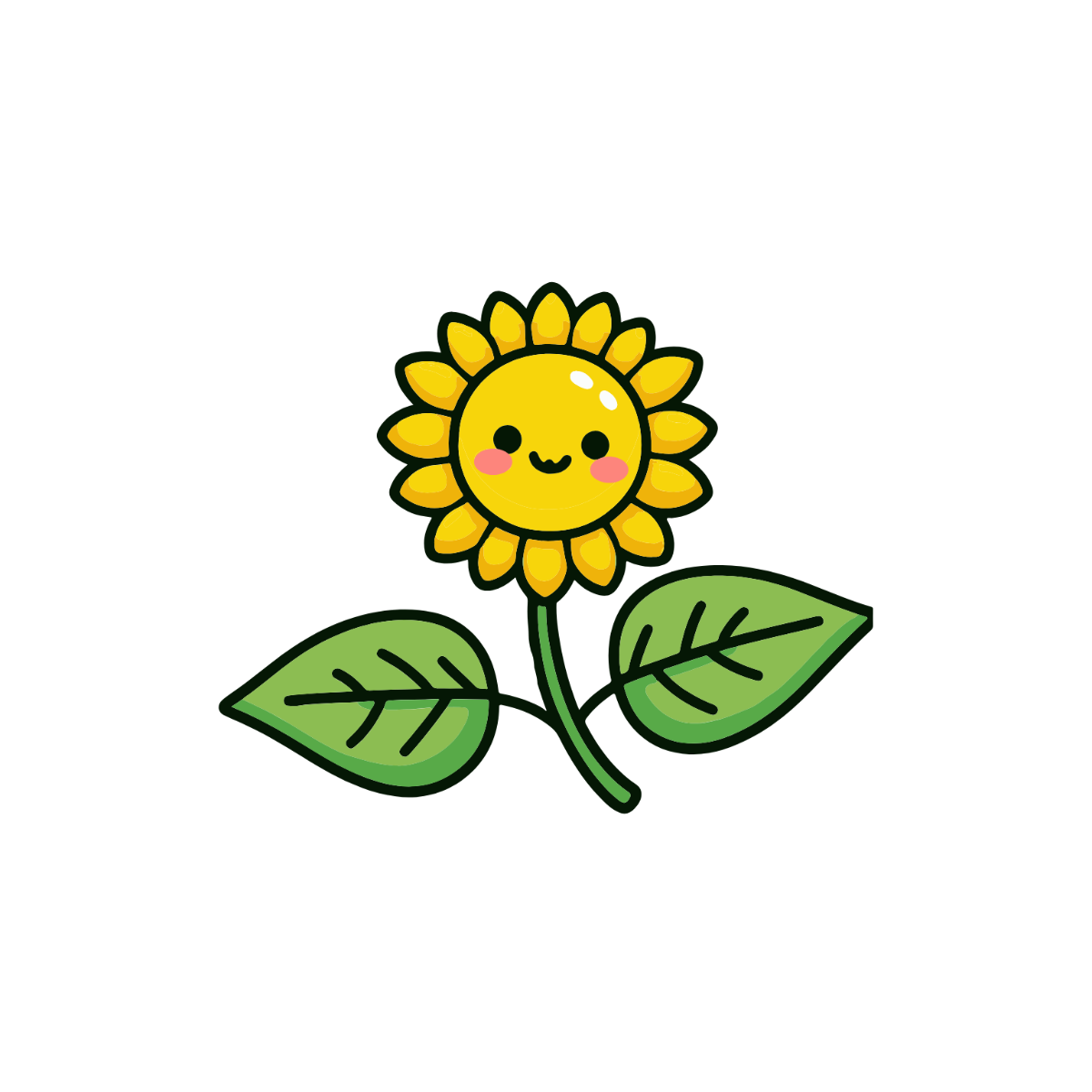 Cute Sunflower Clipart - Edit Online | Template.net