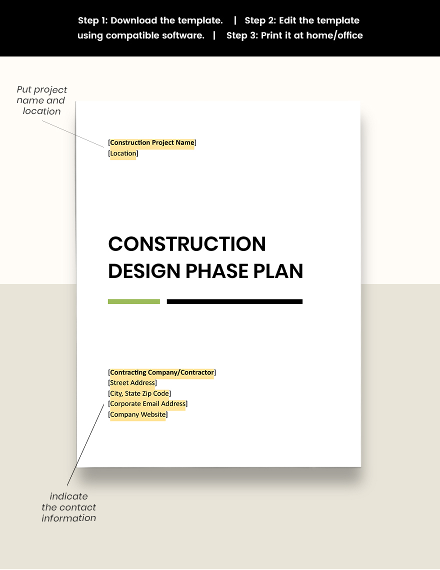 Construction Design Plan Template