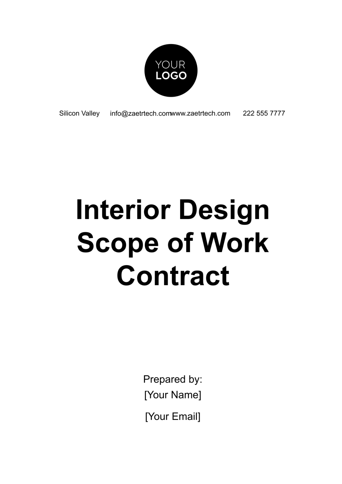 Interior Design Scope of Work Contract Template - Edit Online & Download