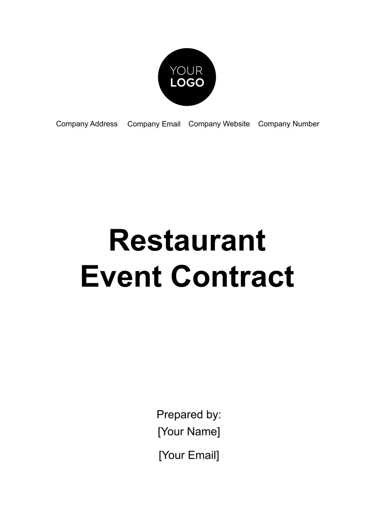 Restaurant Event Contract Template - Edit Online & Download