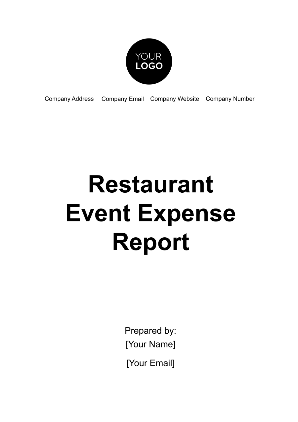 Restaurant Event Expense Report Template