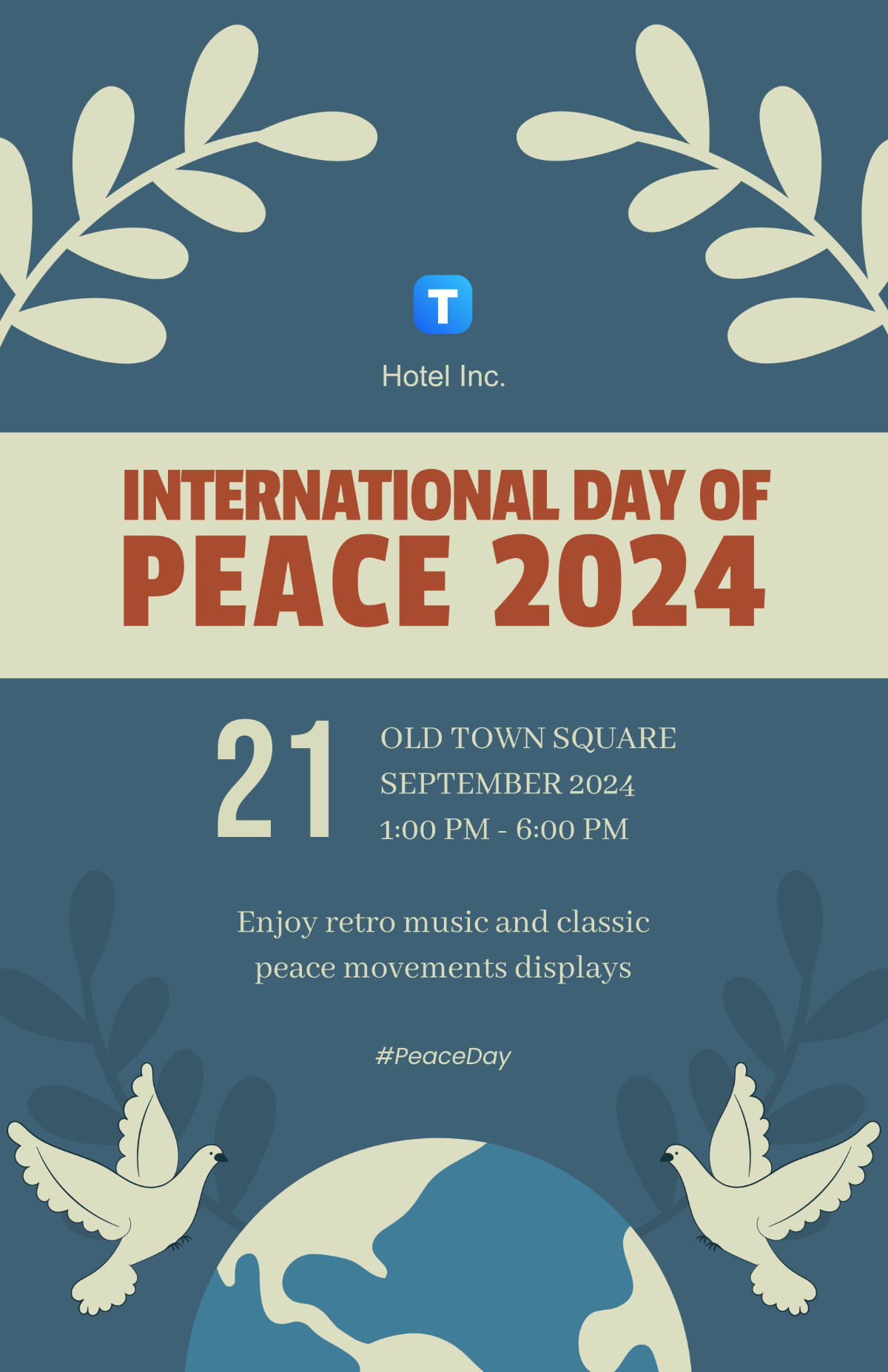 Vintage International Day of Peace Poster Template - Edit Online & Download