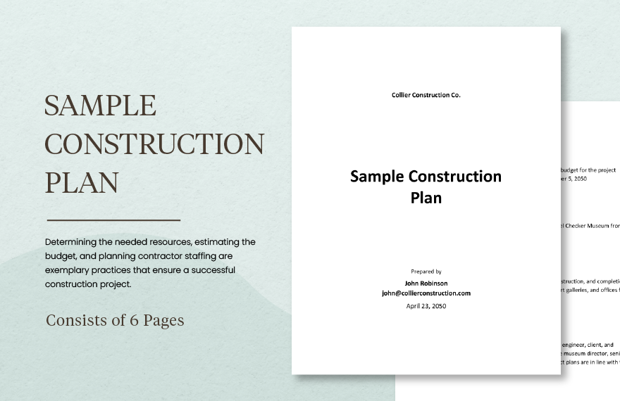 Sample Construction Plan Template