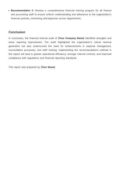 Free Financial Internal Audit Report Template to Edit Online