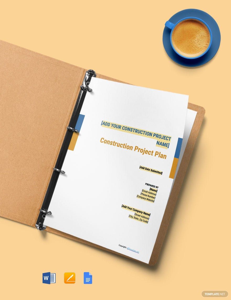 Simple Construction Plan Template in Word, PDF, Pages, Google Docs ...