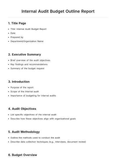 Free Internal Audit Budget Outline Report Template to Edit Online