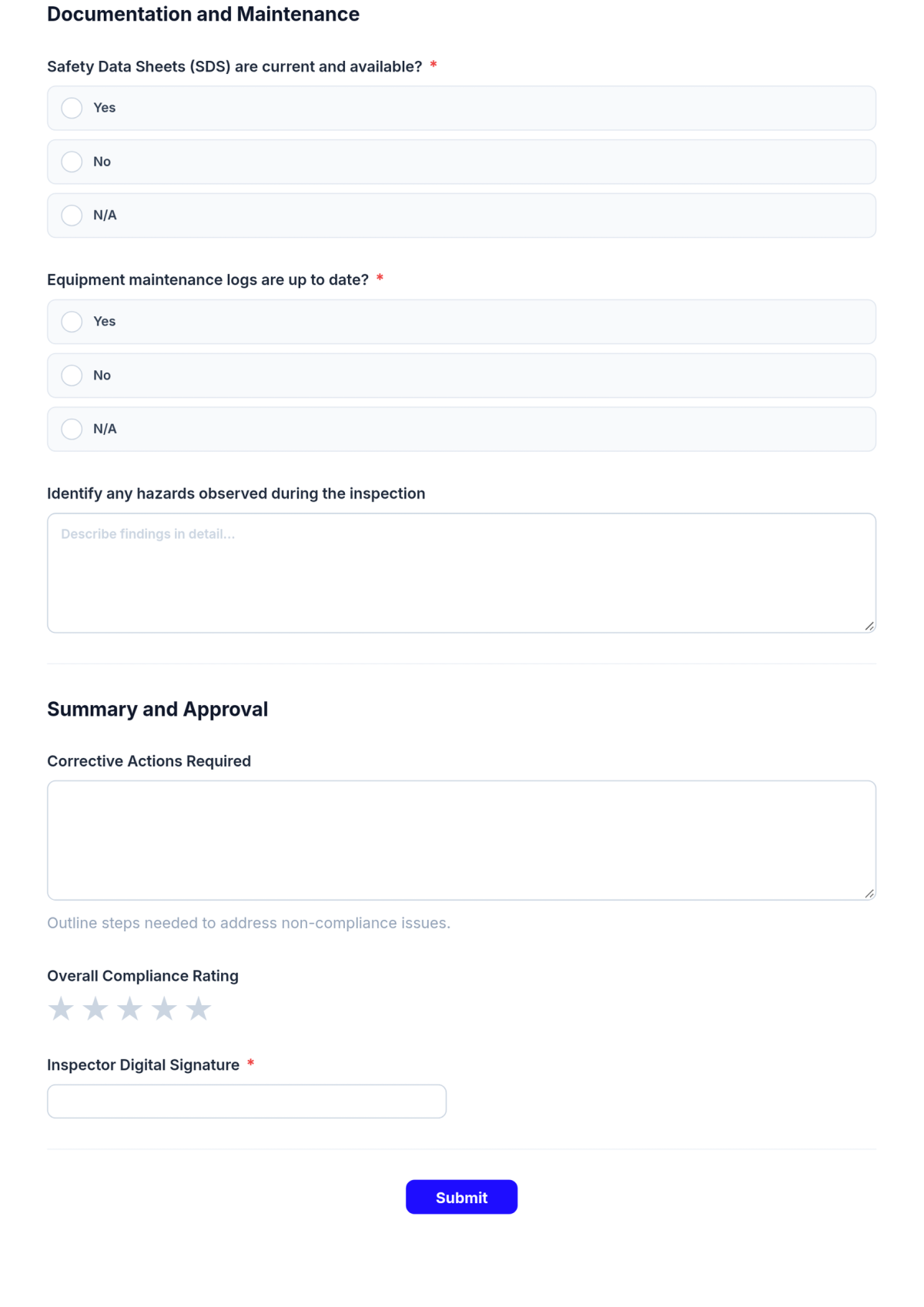 Free Self Inspection Compliance Checklist Template & AI Maker Free Self Inspection Compliance Checklist Template & AI Maker