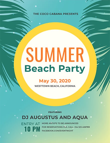 beach party flyer template
