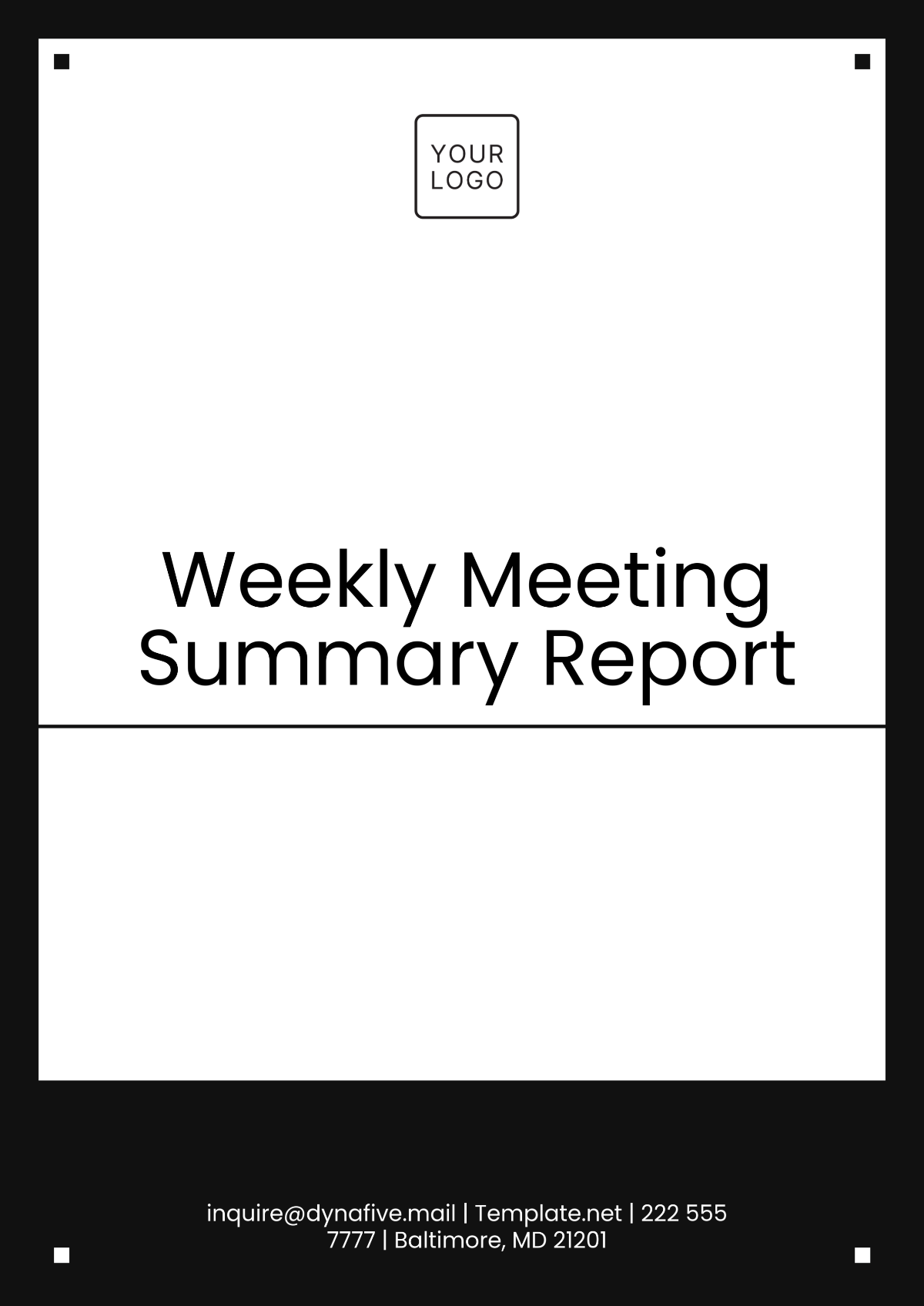 Free Weekly Summary Report Template To Edit Online