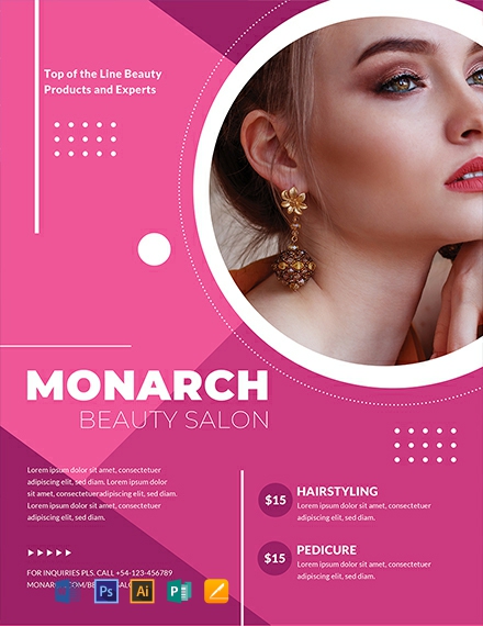 FREE Beauty Salon Flyer Template - Word  PSD  Apple 