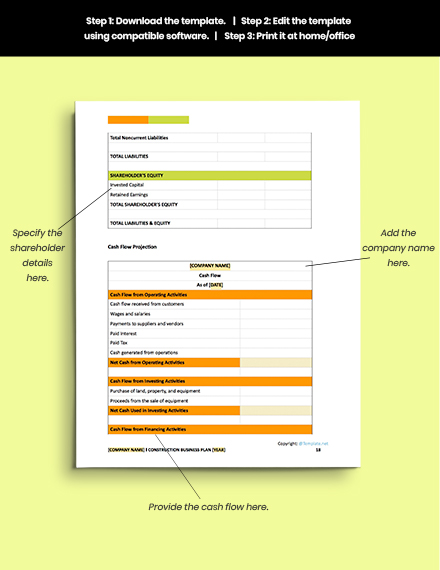 small construction business plan template