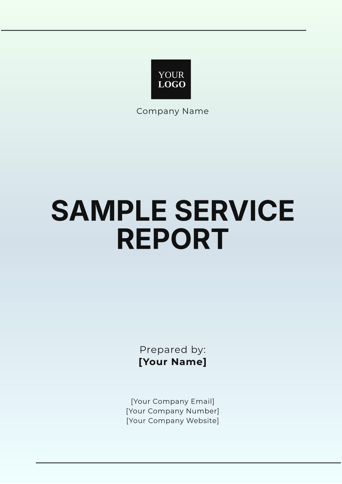 Free Sample Service Report Template