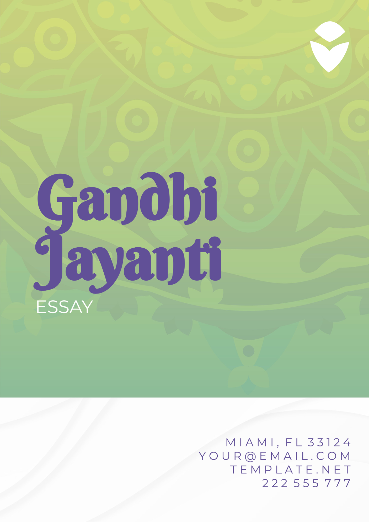 Gandhi Jayanti Essay Template - Edit Online & Download