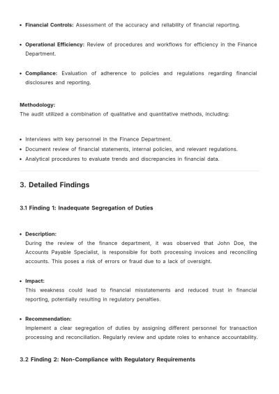 Free Internal Audit Review Report Template to Edit Online