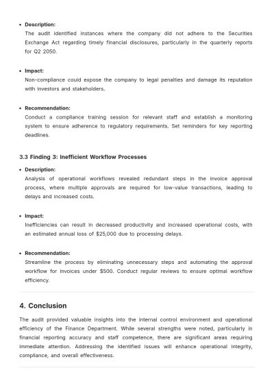 Free Internal Audit Review Report Template to Edit Online