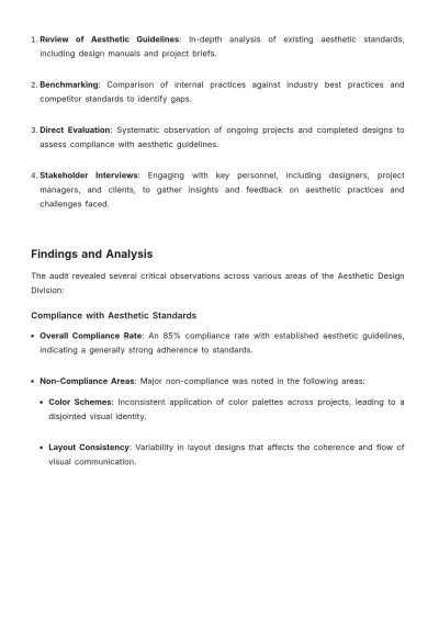 Free Aesthetic Project Internal Audit Report Template to Edit Online