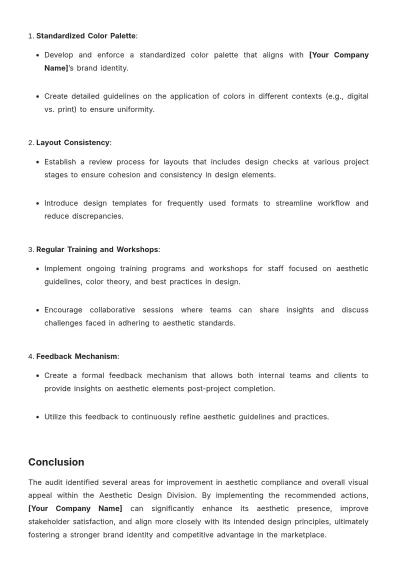 Free Aesthetic Project Internal Audit Report Template to Edit Online