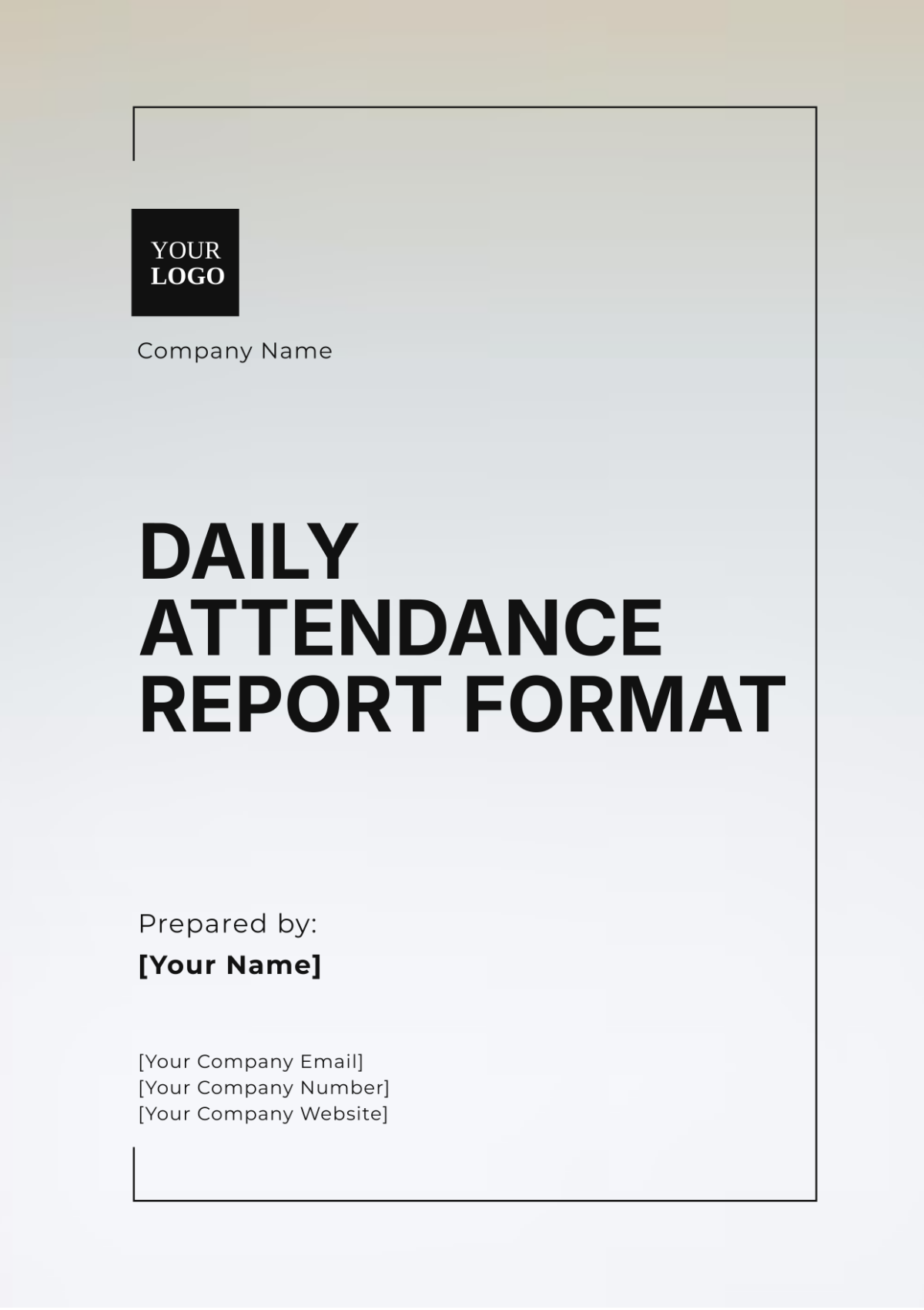 Daily Attendance Report Format Template