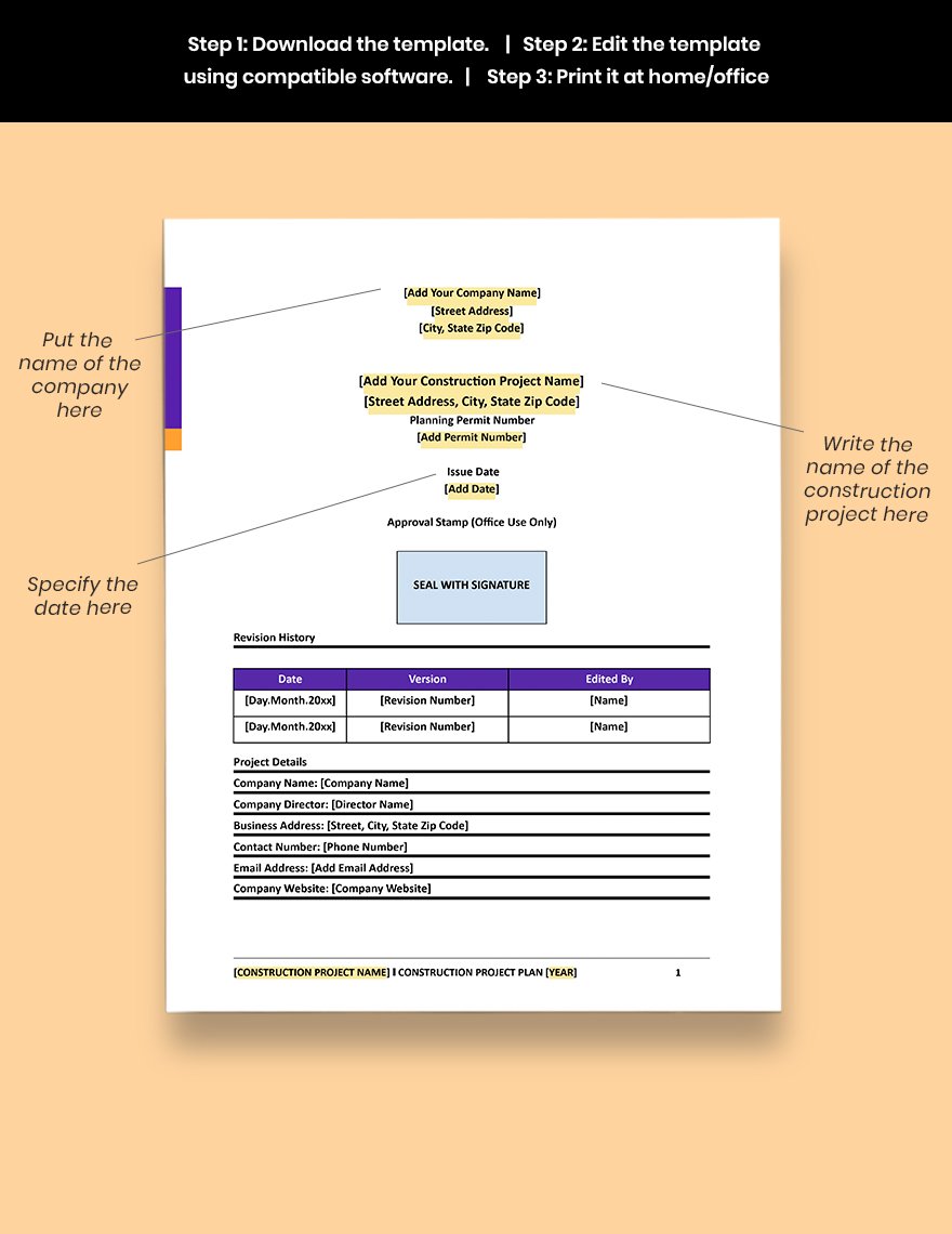 Construction Logistics Plan Template in Word Pages Google Docs