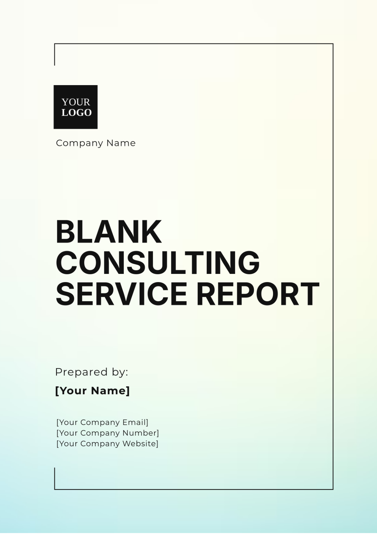 Free Blank Consulting Service Report Template