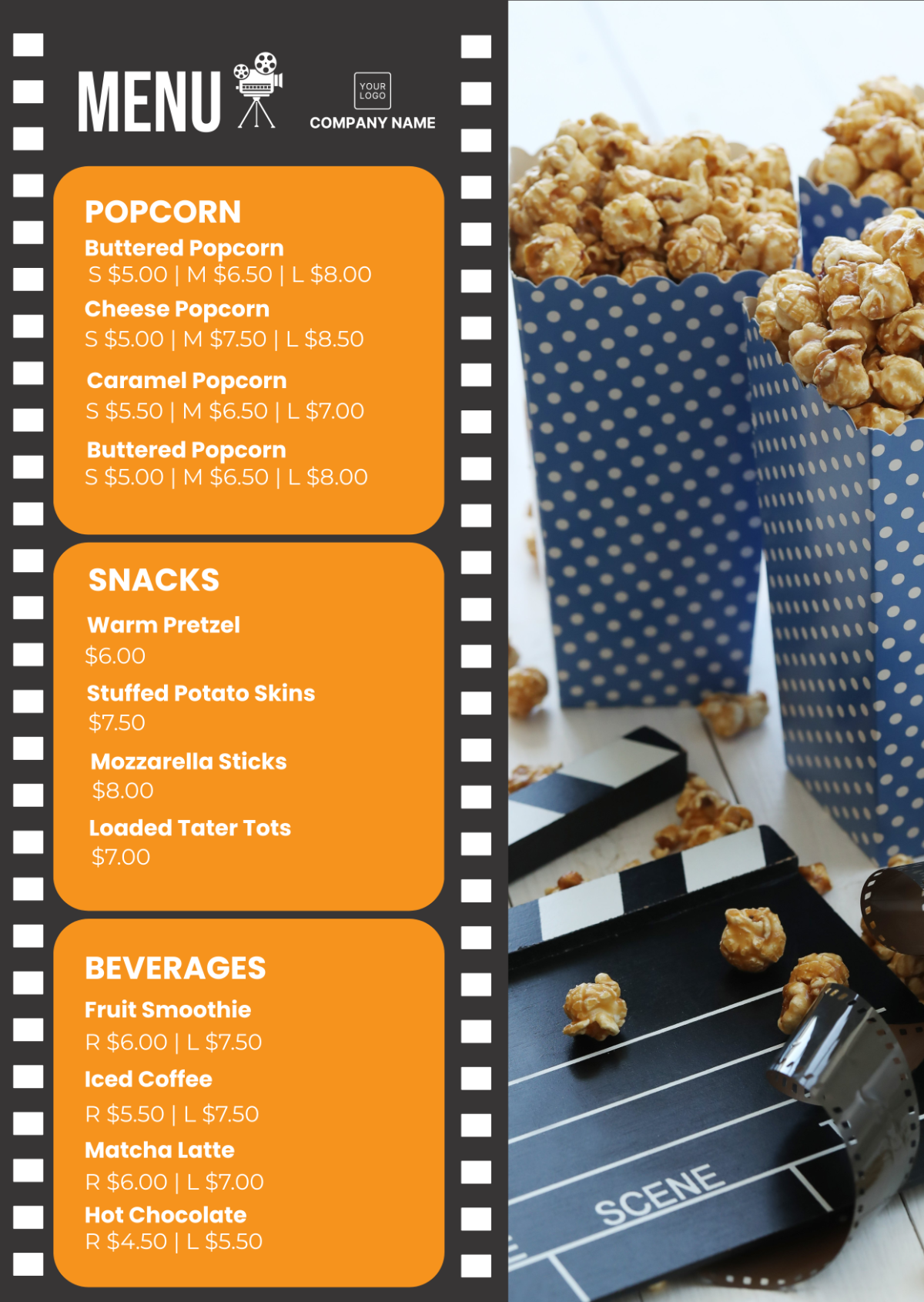 Movie Theater Menu