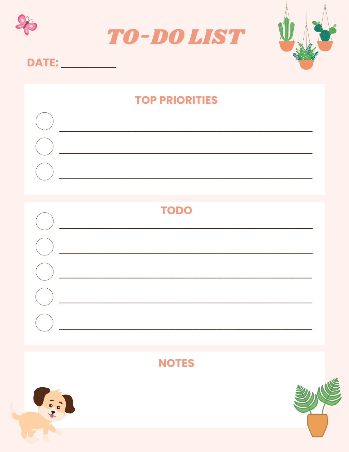 Cute Printable To Do List Template - Edit Online & Download