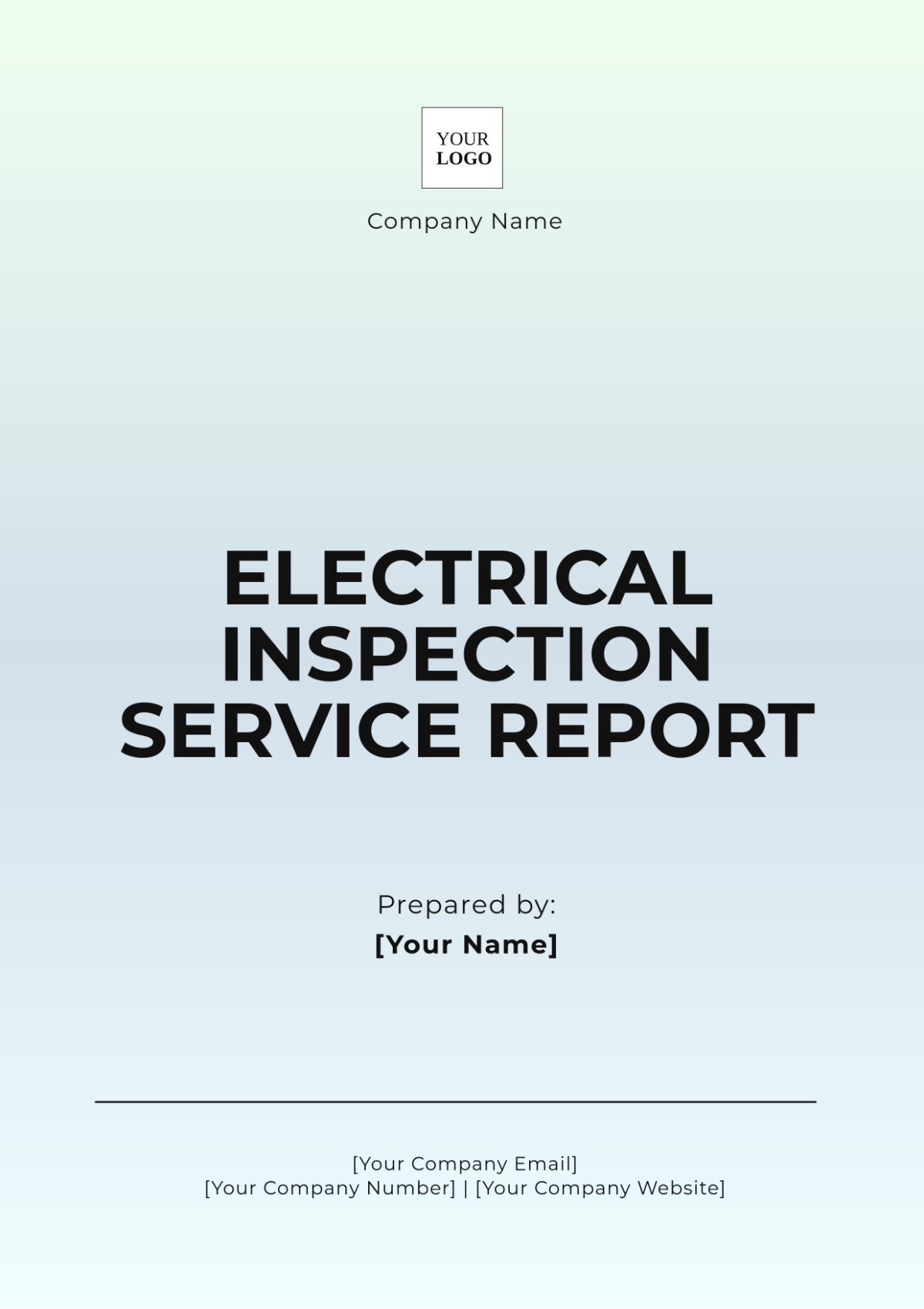 Electrical Inspection Service Report Template - Edit Online & Download