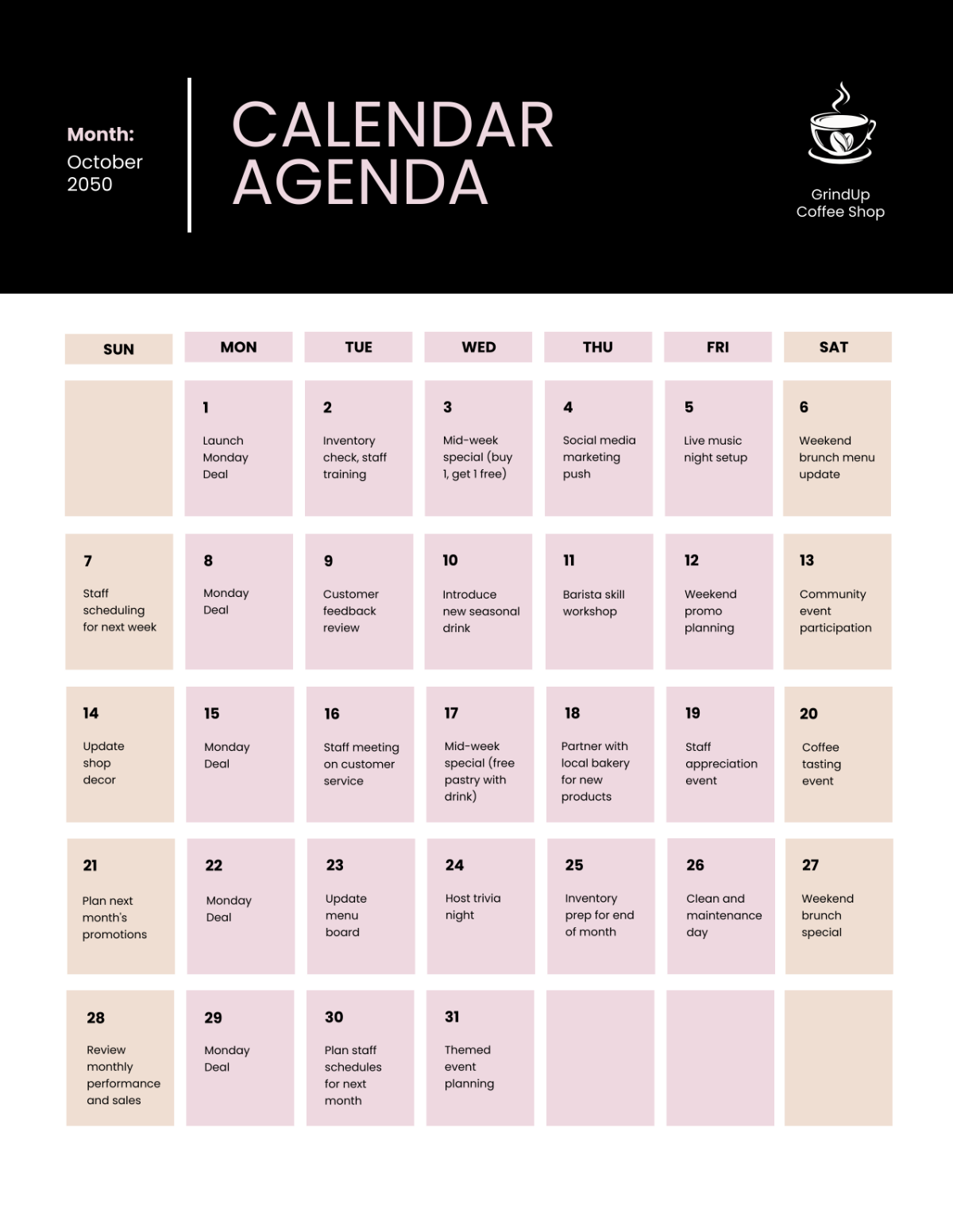 Calendar Agenda