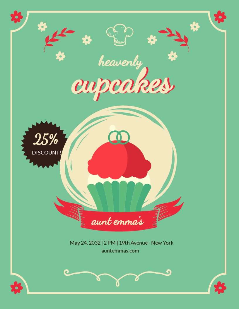 Cupcake Bakery Flyer Template Illustrator Indesign Word Apple Pages Psd Publisher Template Net