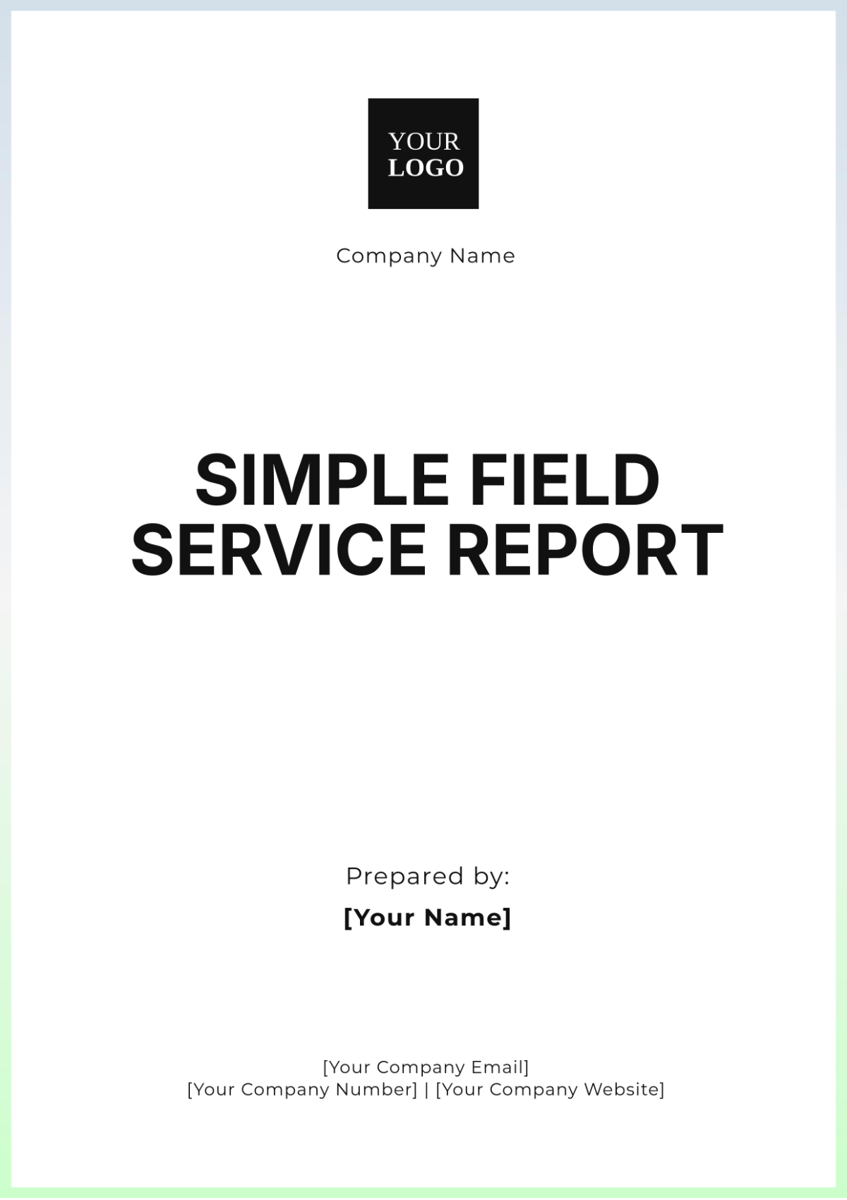 Simple Field Service Report Template - Edit Online & Download