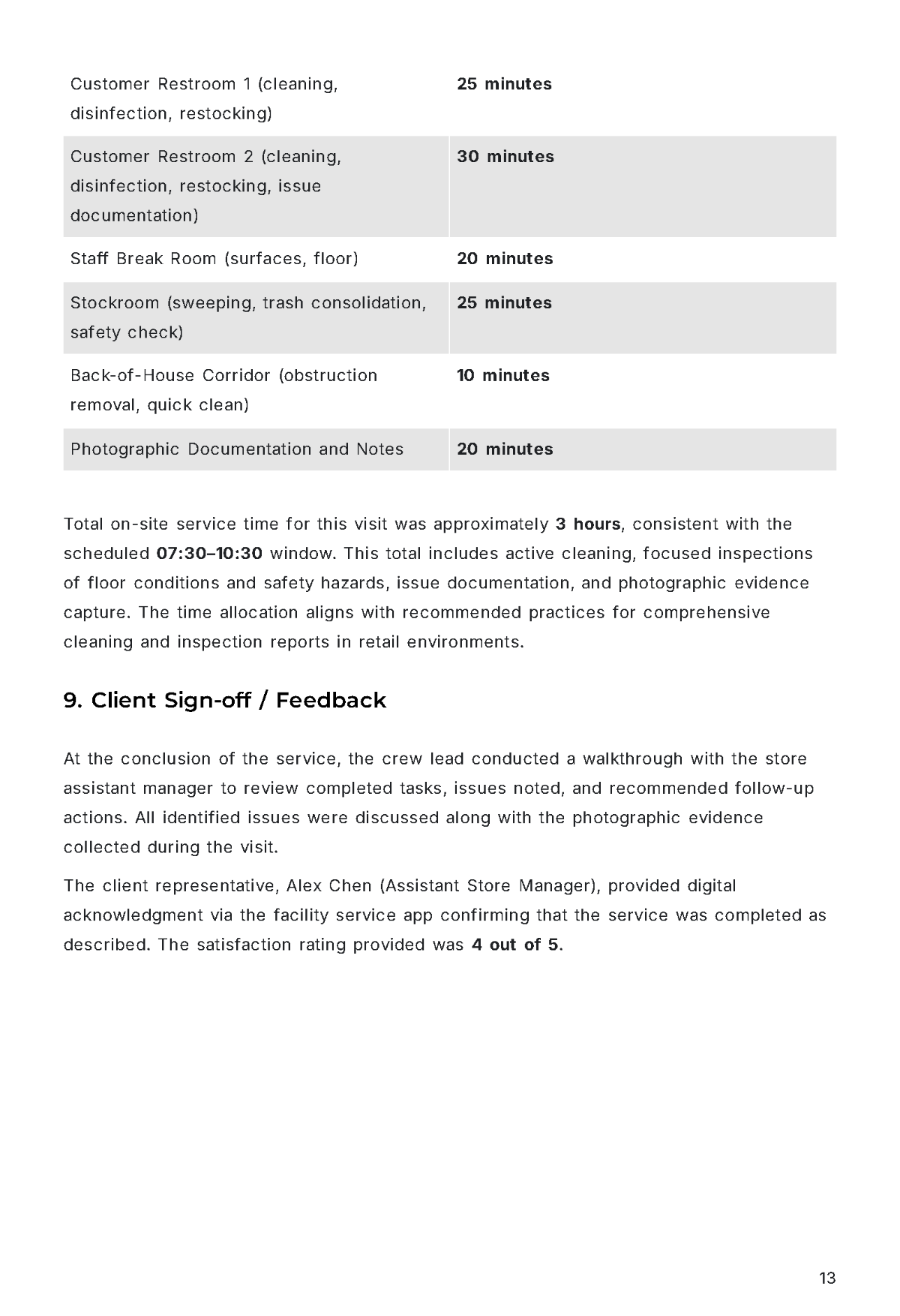 Free Cleaning Service Report Template to Edit Online