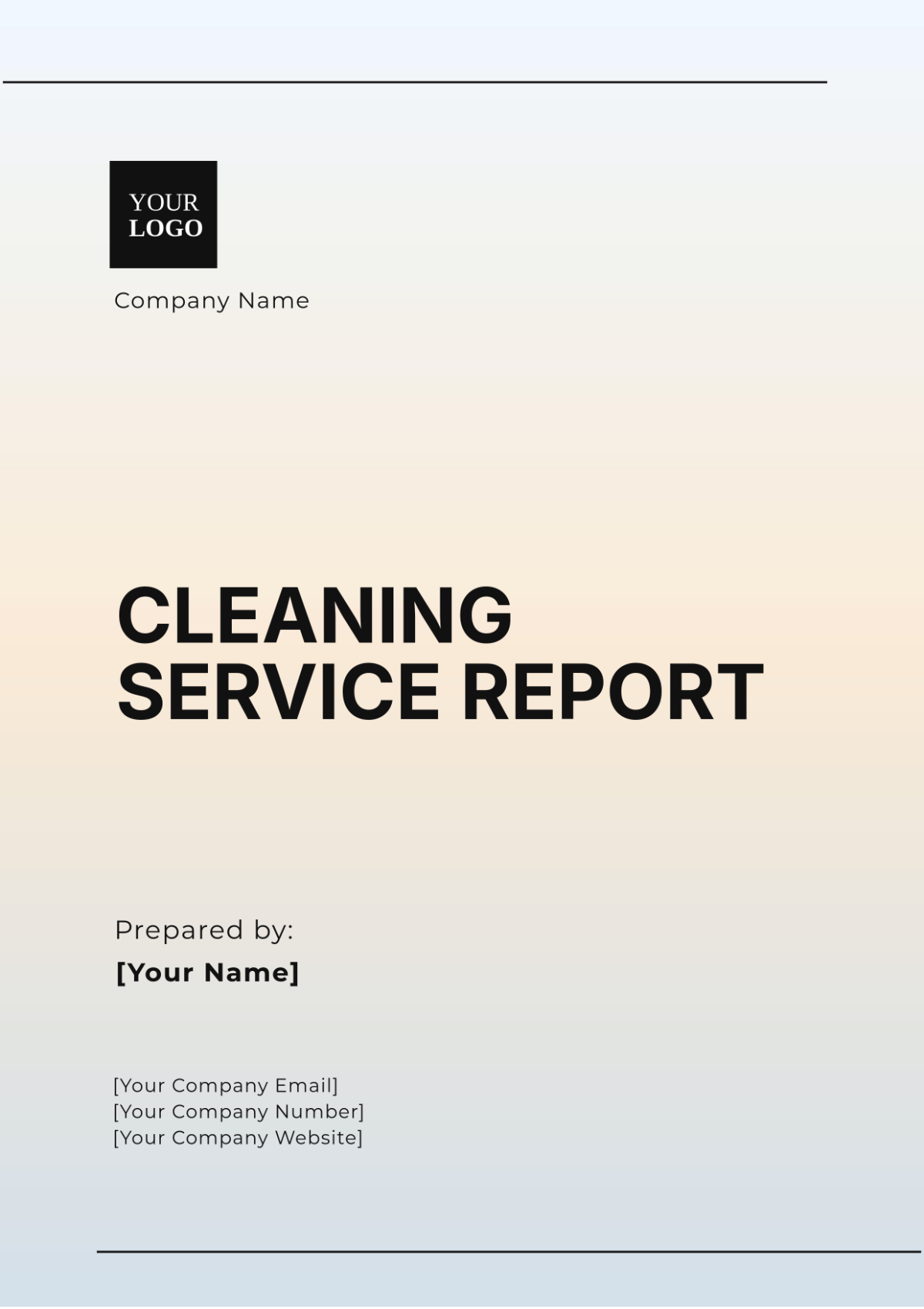 Free Cleaning Service Report Template