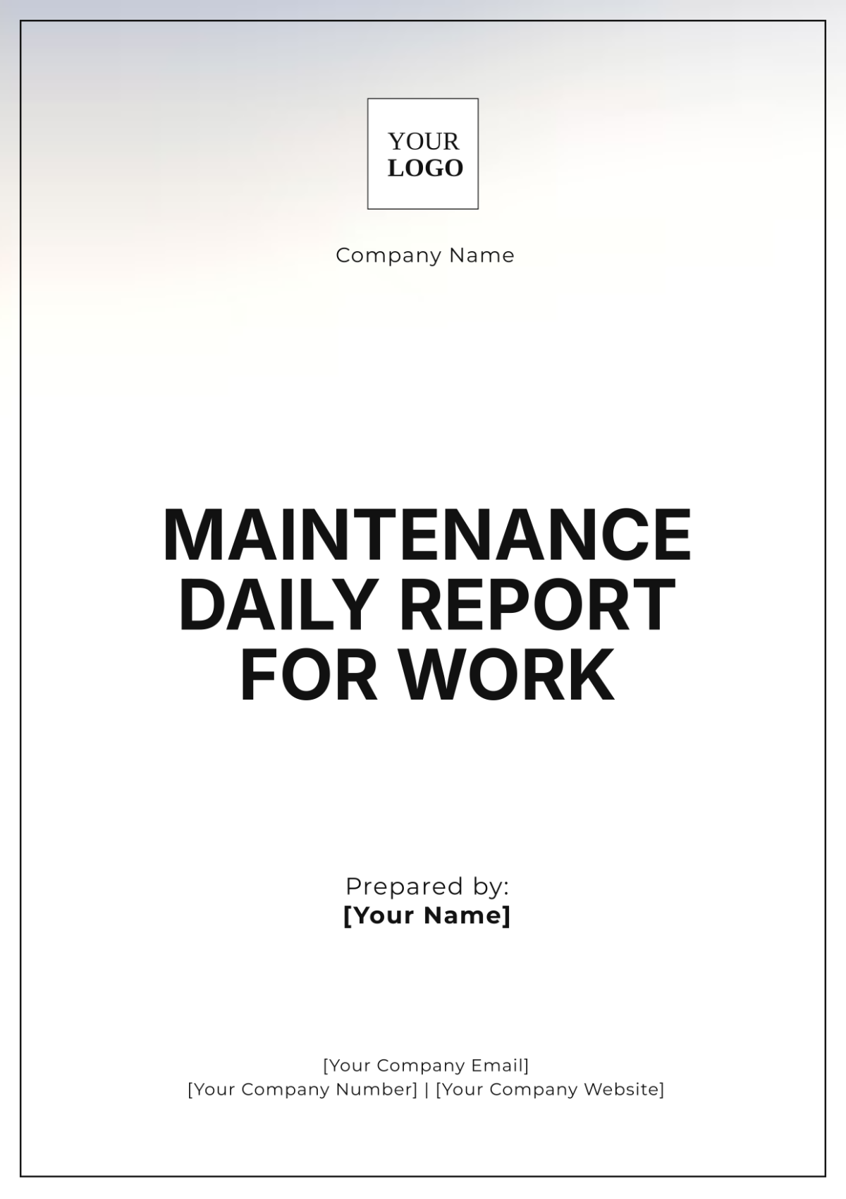 Maintenance Daily Report for Work Template - Edit Online & Download